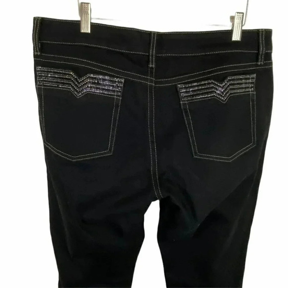 WHBM BLANC 12R black jeans w/ sequined pockets - Picture 3 of 6